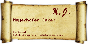 Mayerhofer Jakab névjegykártya