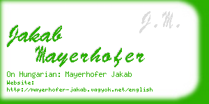 jakab mayerhofer business card